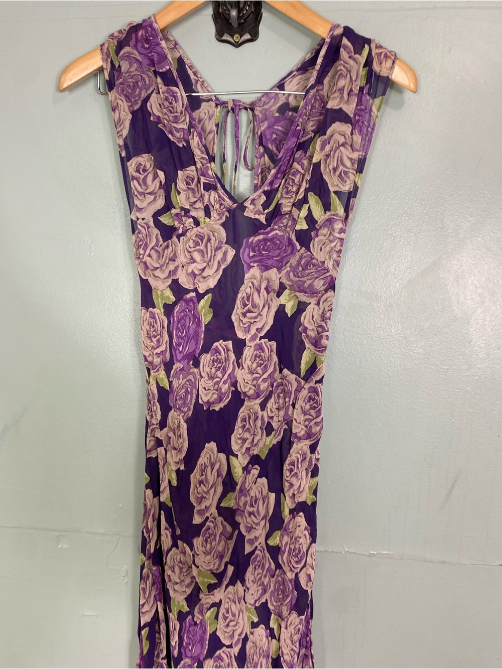 Free People Rose Garden Maxi Dress Purple Ombre Floral Size 4 MISSING SLIP DRESS - Picture 4 of 7
